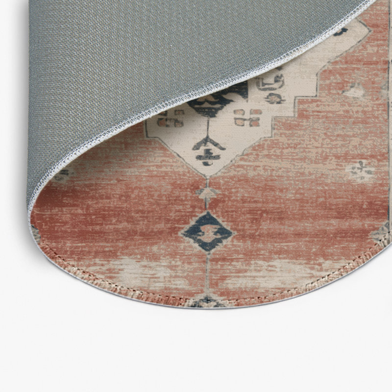 Overdyed Gray Indoor and Outdoor Area Rug, Round 5'