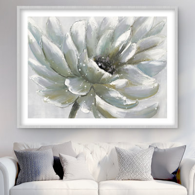 White Chrysanthemum - Framed Matted Print for Home Decor