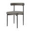 Ensemble de deux chaises d'appoint à dossier ouvert en similicuir gris et noir