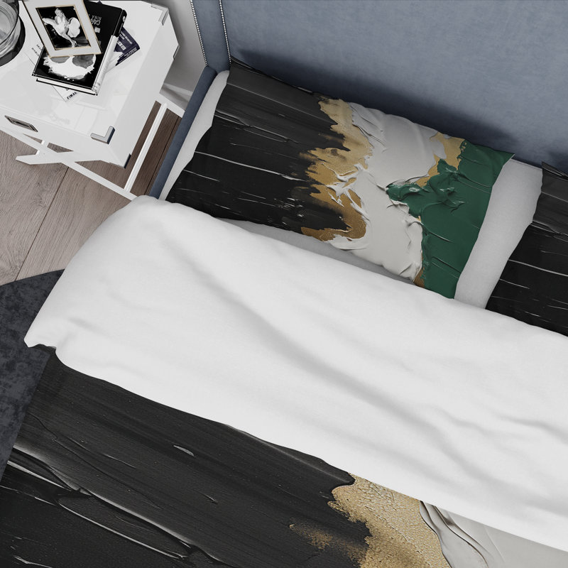 Ensemble de housse de couette Golden Golden, Housse de couette pour lit simple + 1 taie décora