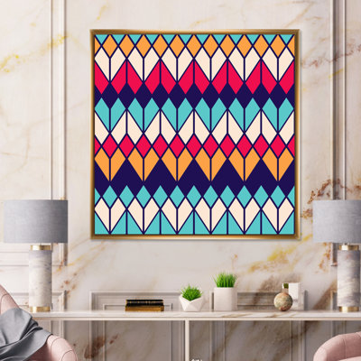 Rhombus Geometrics In Retro Colors II - impression sur toile