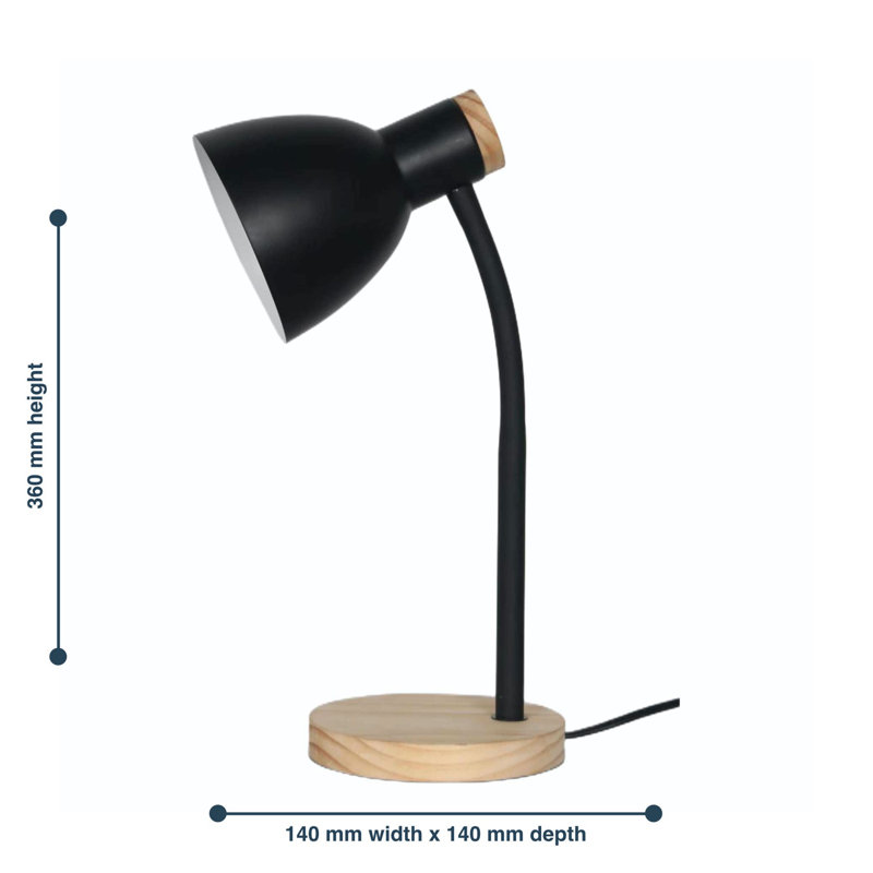 Marisel Metal Desk Lamp, Black Paint