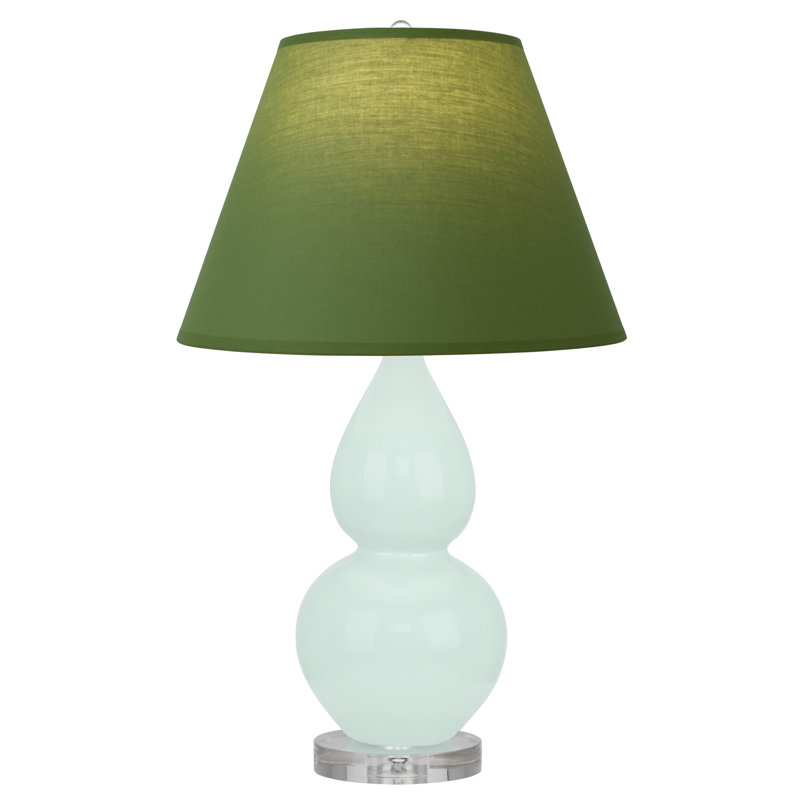 Petite lampe d'appoint à double gourde, Menthe glacée, Vert thé avec doublure taupe
