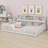 Floor Bed With Side Bookcase,Shelves,Guardrails-1113911813