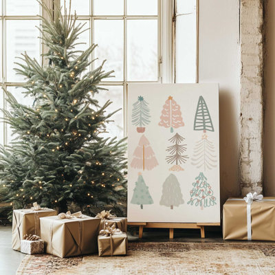 Playful Christmas Trees II Print on Canvas