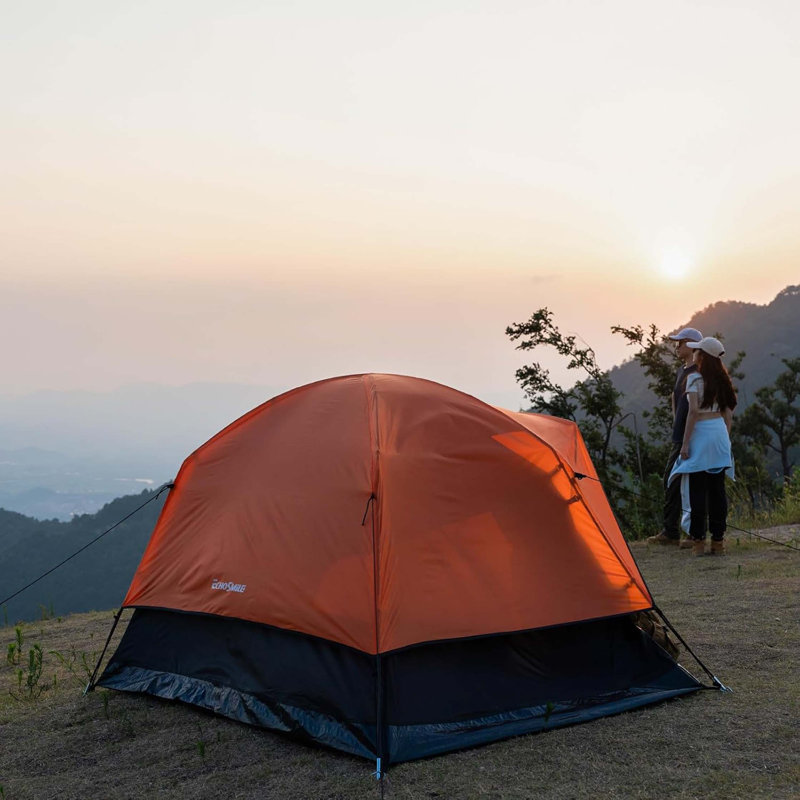 Tente de camping pour 2/3/4 personnes, double couche imperméable et coupe-vent avec Rainfly, installation facile pour la randonnée, l'alpinisme et l'extérieur