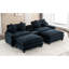 Canapé modulaire à 4 places, double coussin, hublots, porte-gobelets et repose-pieds amovible-420075959