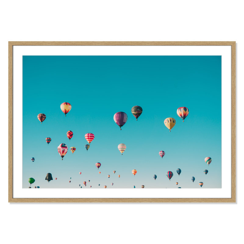 Estampe « Sky Symphony » d'Ian Dooley, Cadre de boîte naturel, Blanc, H 29,5 po x l 41,5 po x P 1,25 po