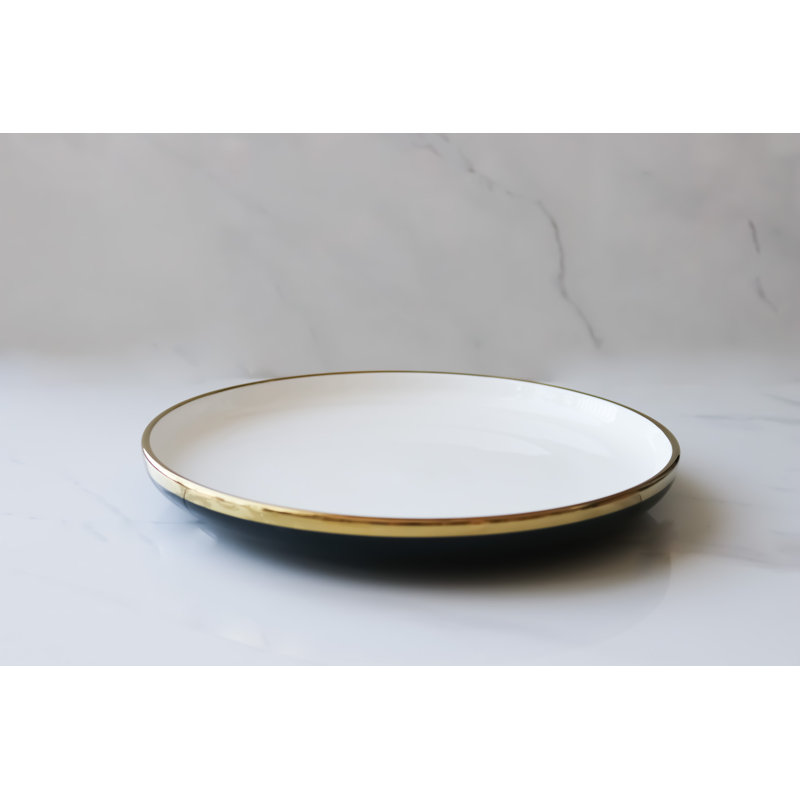 "The Luxury Collection" bleu et blanc avec bordure dorée - petite assiette 8 "