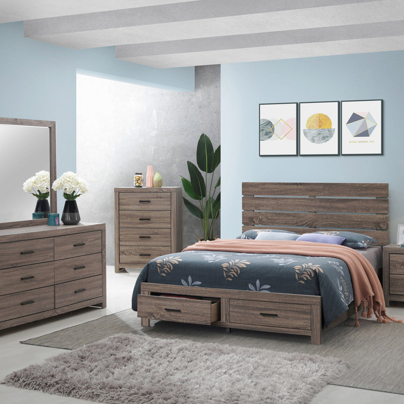 Commode 6 tiroirs, Brun