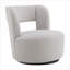 Fauteuil demi-tonneau pivotant avec tissu en peluche, 1 pièce-119438625
