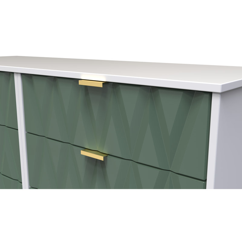 Baturhan 6 Drawer Wide Chest (Ready Assembled), Labrador Green/White