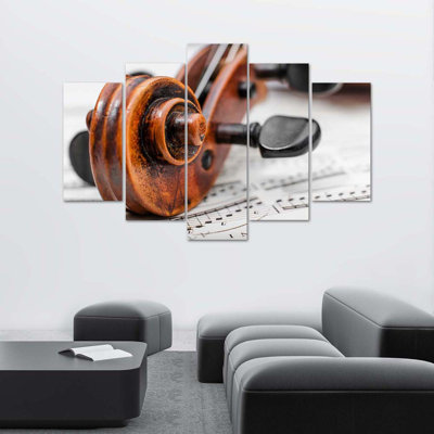 Sheet Music For Violin - 5 Piece No Frame Set on Canvas