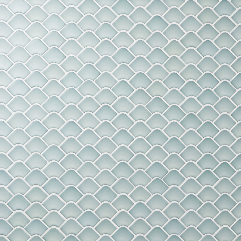 Waterhouse 12.55" W x 13.18" L Glass Mosaic Wall Tile, Blue