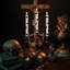 Halloween Flameless Taper Candles - 4 Pack, Remote Timer, 9.65" Flickering LED, Real Wax with Bat Prints, Battery-Operated, Halloween Decor