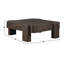Table basse carrée en bois avec roulettes 53 po Salina