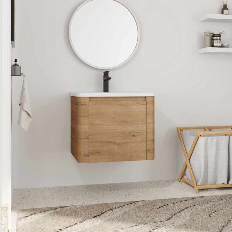 Meuble-lavabo simple avec comptoir en céramique, 24"