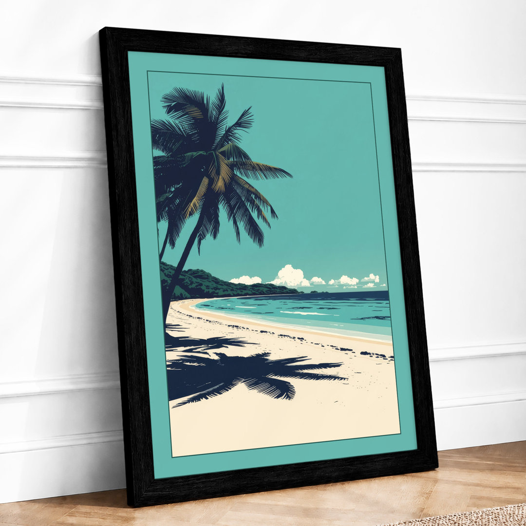 Tropical Palms Paradise Coastal - Framed Print
