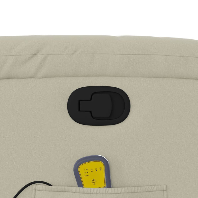 Fauteuil de massage inclinable électrique en similicuir, Similicuir crème