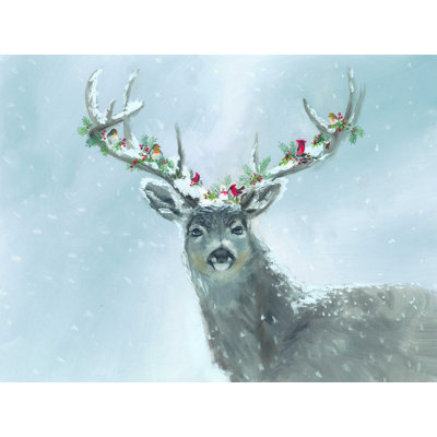 Christmas Deer - reproduction sur toile tendue