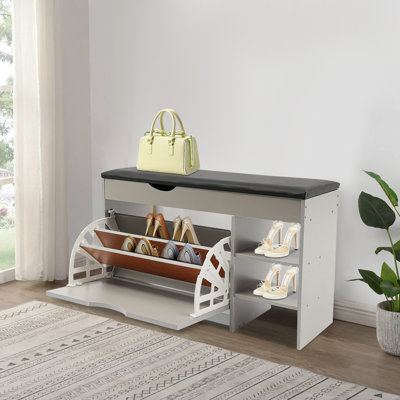 Shoe Bench With Cushion, Shoe Storage Bench