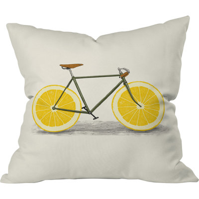 Bicycle Orange Throw Pillow