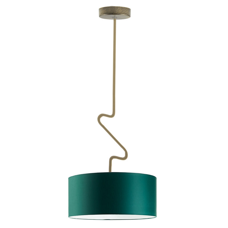 Candless 1 - Light Drum Pendant, Green, Antique Bronze