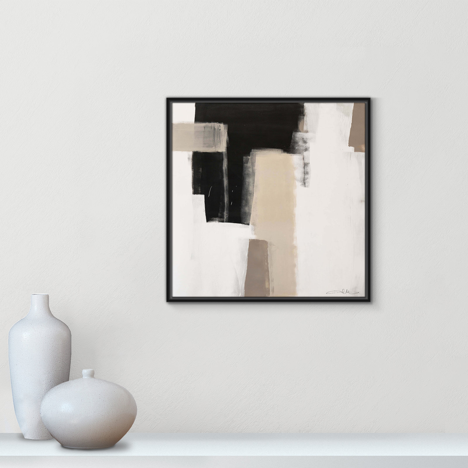 Earth Scapes I-A Print by Casa Fine Arts, 25.5" H x 25.5" W x 2" D, Black Floater Framed