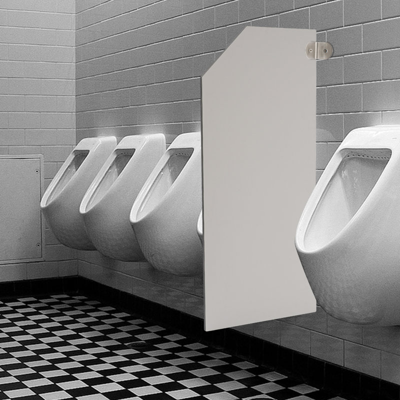 Wall-Mounted Urinal Screen Toilet Partition, White