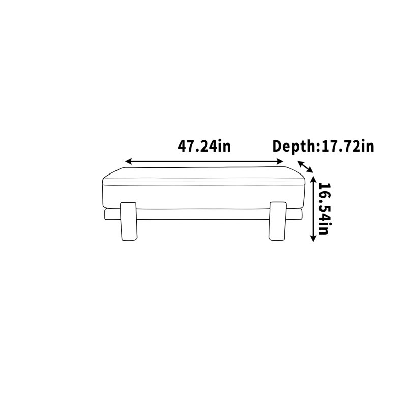 Jody, 16.54" H x 47.24" W x 17.72" D