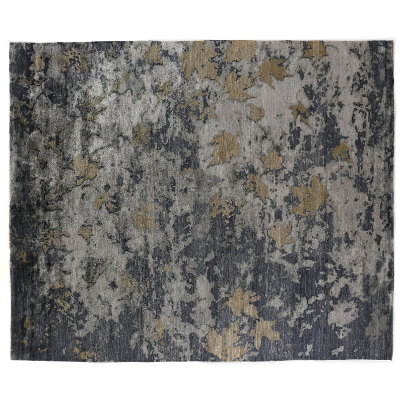 Bamboo Silk Abstract Area Rug, Rectangle 14' x 18'