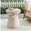 Table d'appoint d'extérieur / d'intérieur en béton léger, finition travertin-1174829088