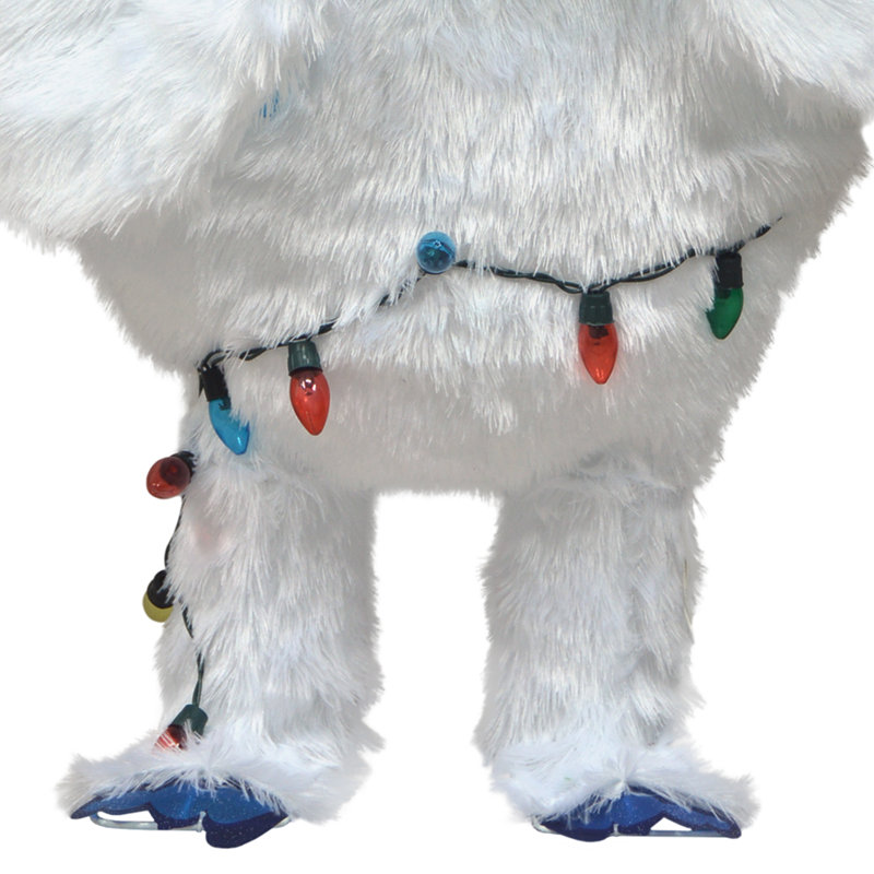 48-Inch White LED Bumble Christmas Yard Ornament with Multicolor Lights