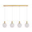 4-Light Glass Kitchen Island Pendant