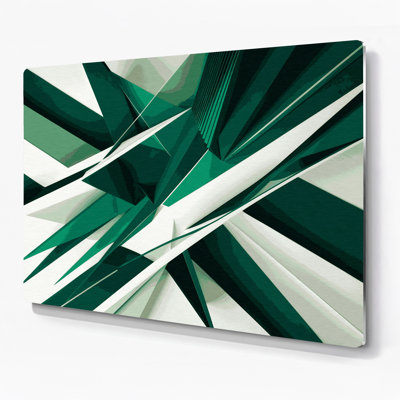 Geometric Abstraction 33 Green Metal Wall Art