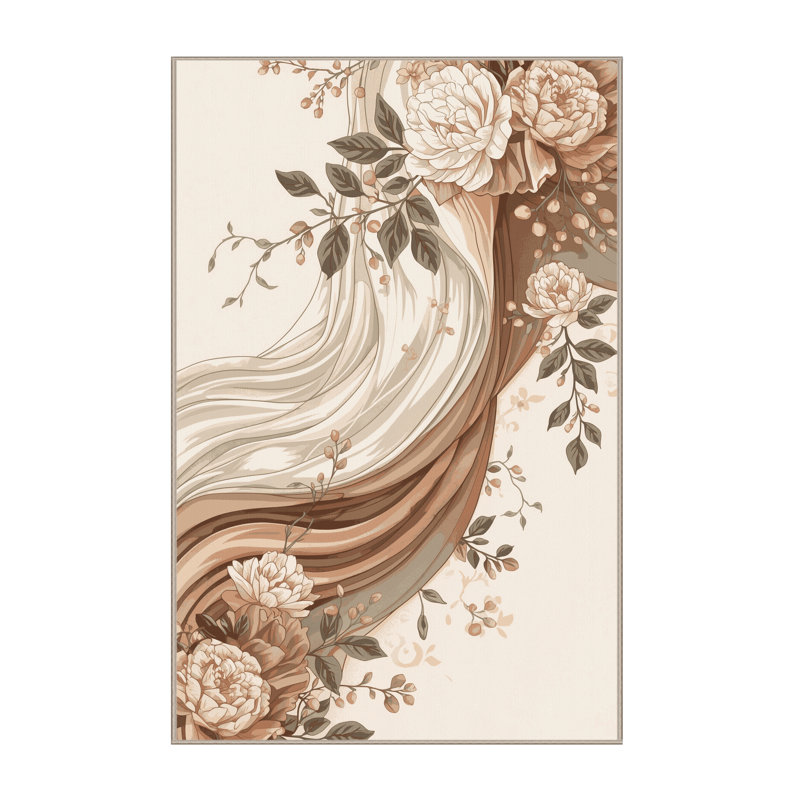 Tapis beige classique lavable à la machine Brooksville, 7 x 9
