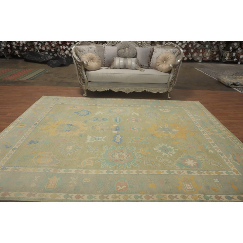 Tapis turc vert Oushak 8 x 10