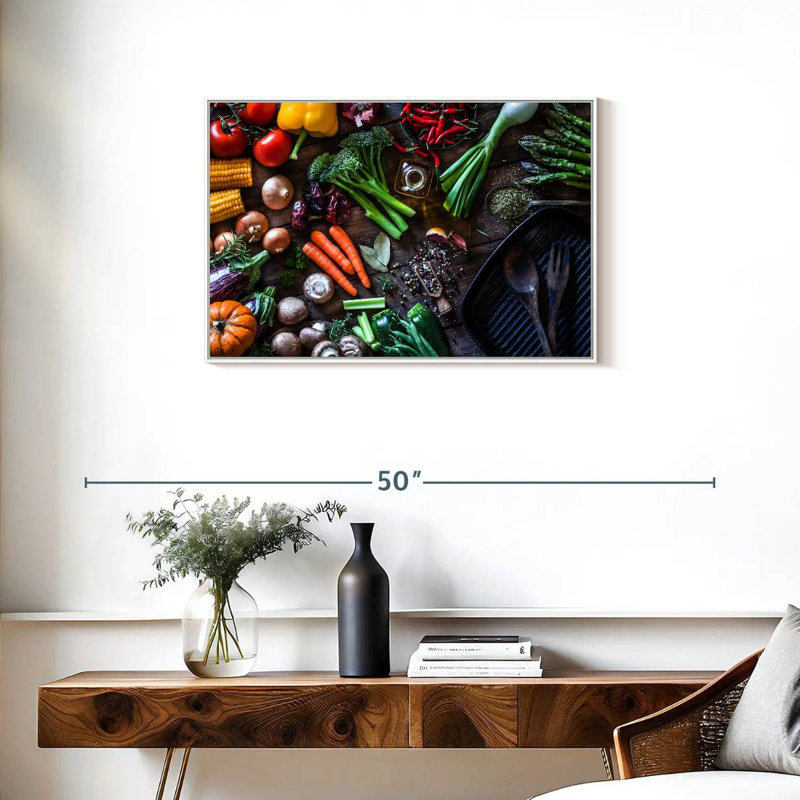 Sauté de légumes, Cadre flottant blanc, 31 po x 21 po