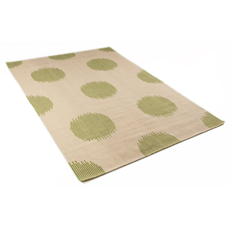 Trainor Polka Dots Hand Woven Area Rug, Rectangle 200 x 290cm