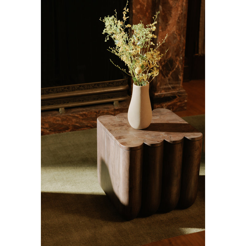 Arine Solid Wood End Table, Brown