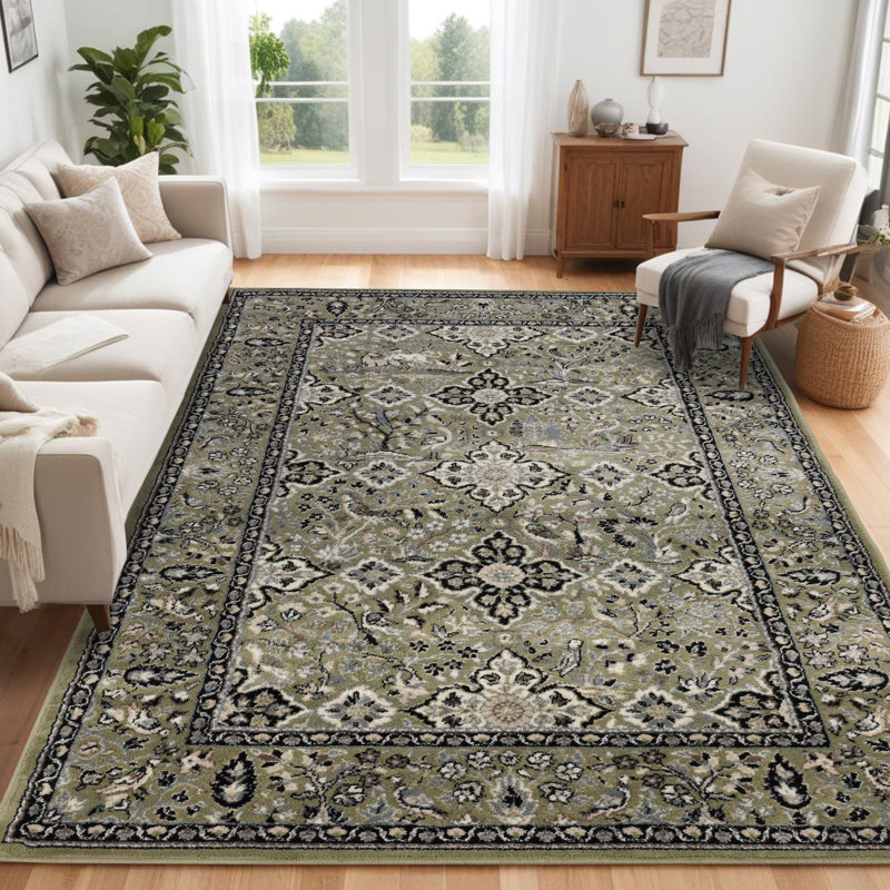 Centerburg Floral Medallion Polypropylene Indoor Area Rug, Rectangle 8' x 10'