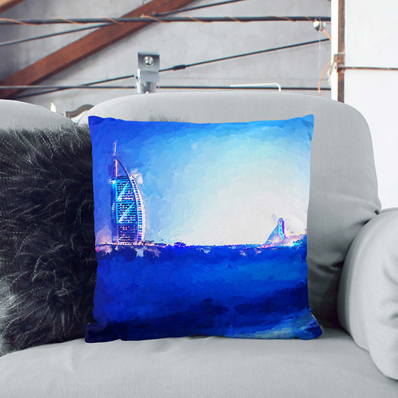 Square Cushion, 40cm H x 40cm W x 15cm D, White