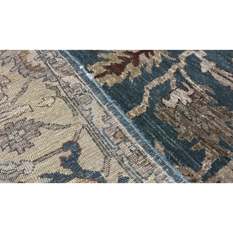 Ziegler Wool Oriental Area Rug in Blue/Beige/Green