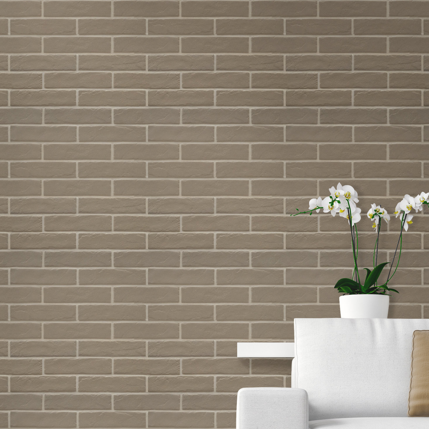Montello 2" x 10" Porcelain Brick Look Tile, Clay