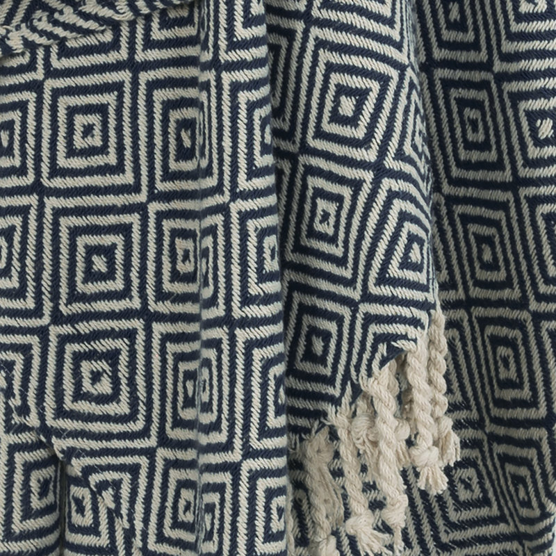 Jeté 100% coton , Marine