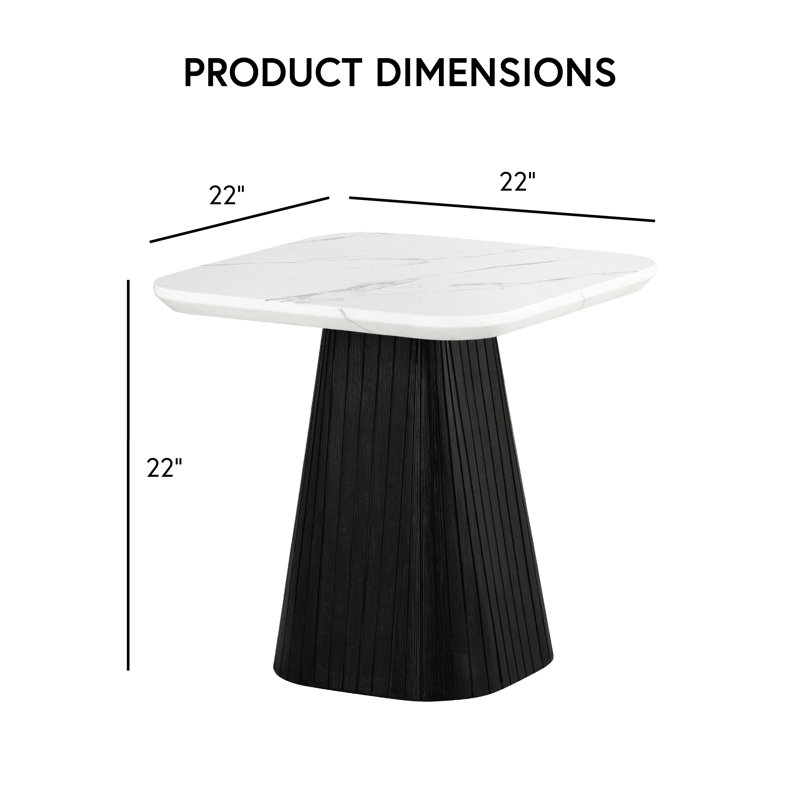 Housel Faux Marble Square End Table