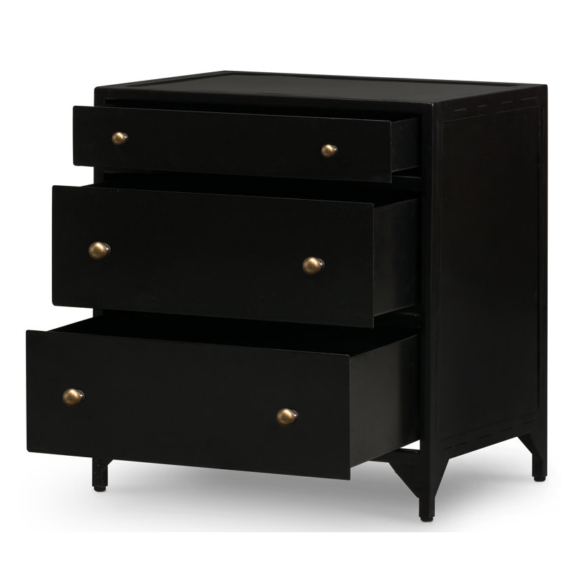 Belmont 3 - Drawer Nightstand in Black