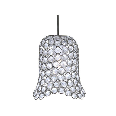 Ireby 20.5cm H Glass Bell Pendant Shade ( Screw On ) in Silver