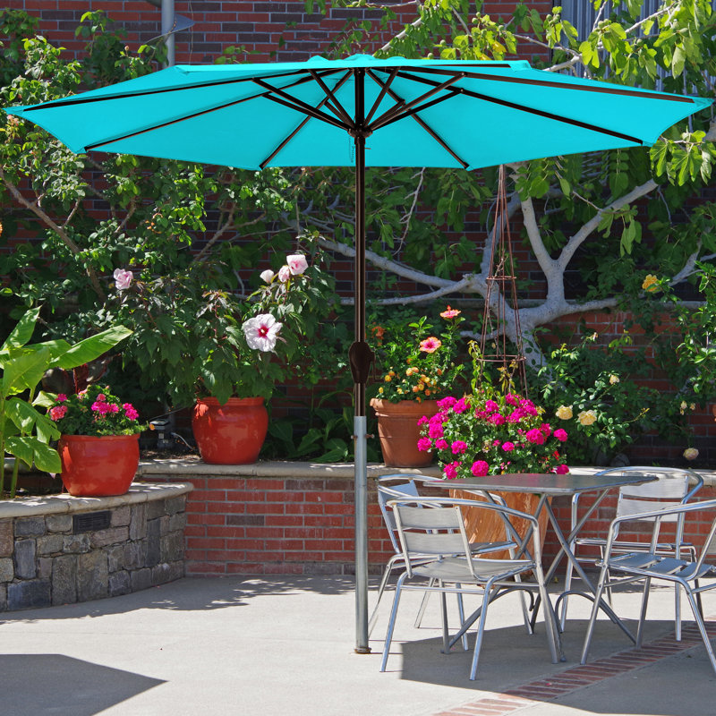 Parasol de marché inclinable Germar, H 86,4 po x l 90 po x P 90 po, Gris