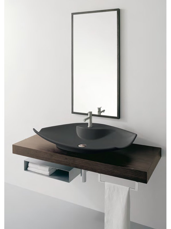 Line Wood Wall Mirror, Wenge